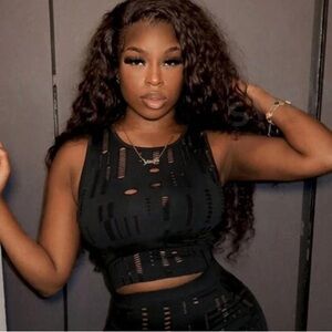 SHEIN black top with holes